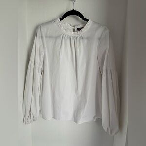 Blusa Vince Camuto para mujer, color blanco, manga larga, talla PM